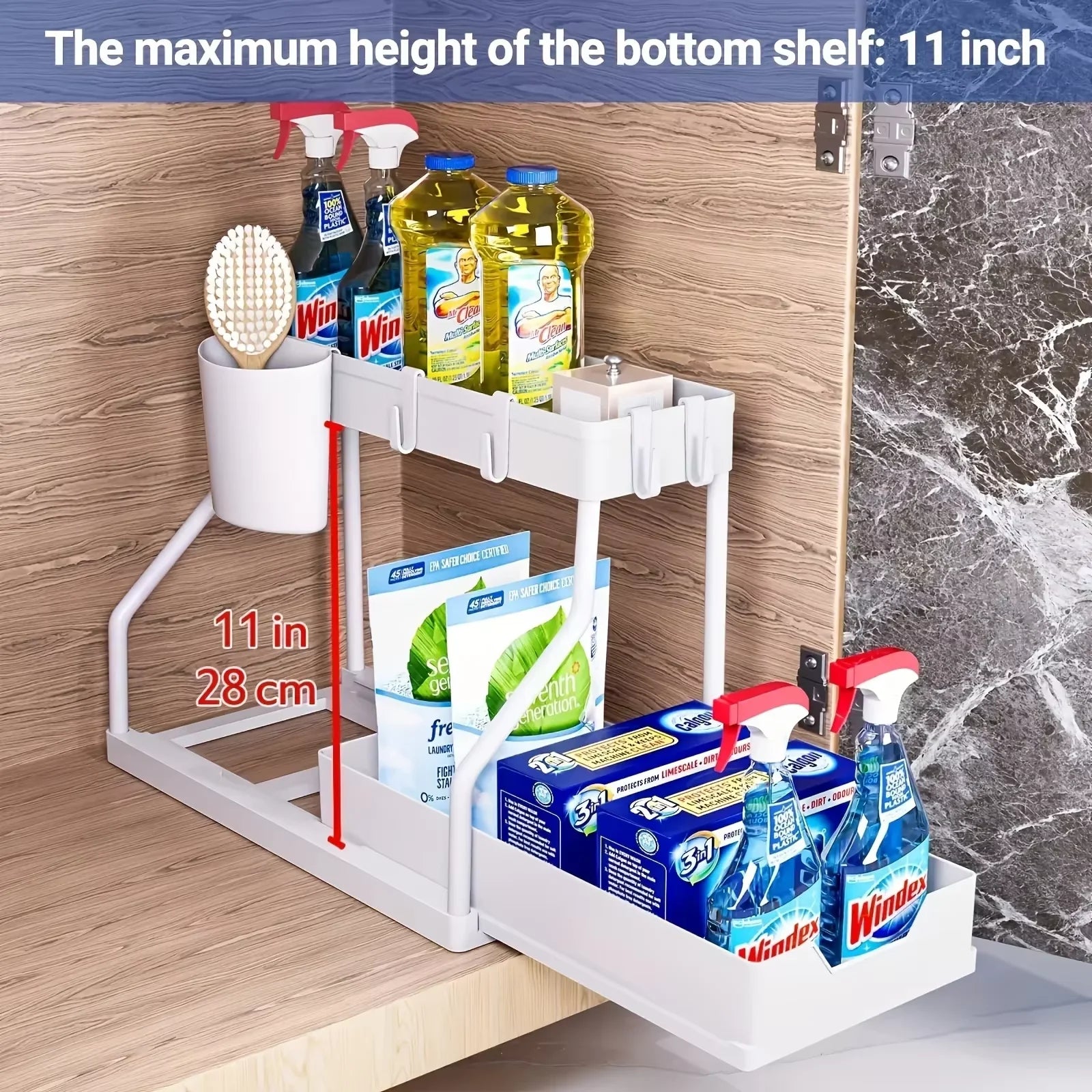 2-Tier Sliding Under Sink Organizer