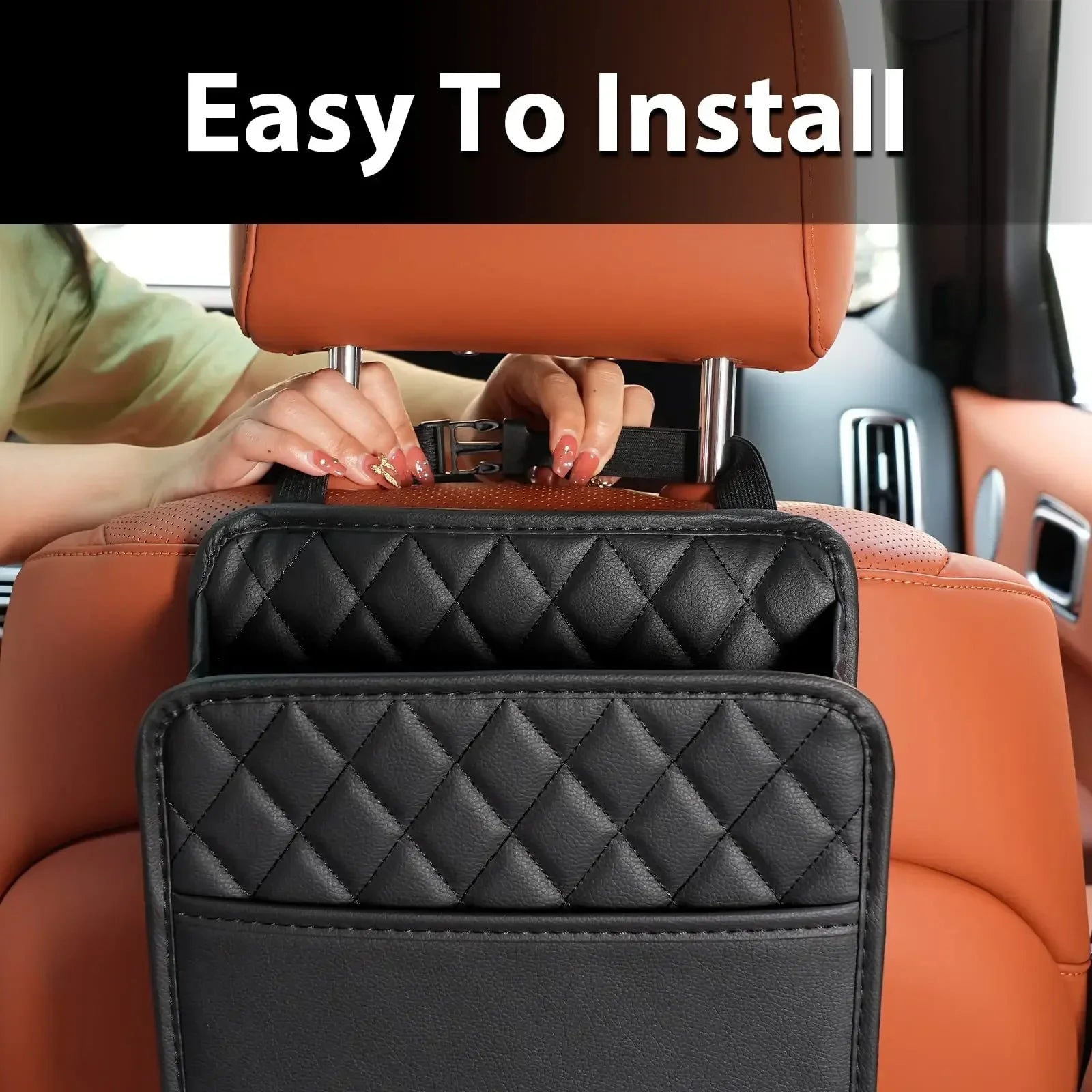 Car Seat Back Storage Organizer - Leather Style