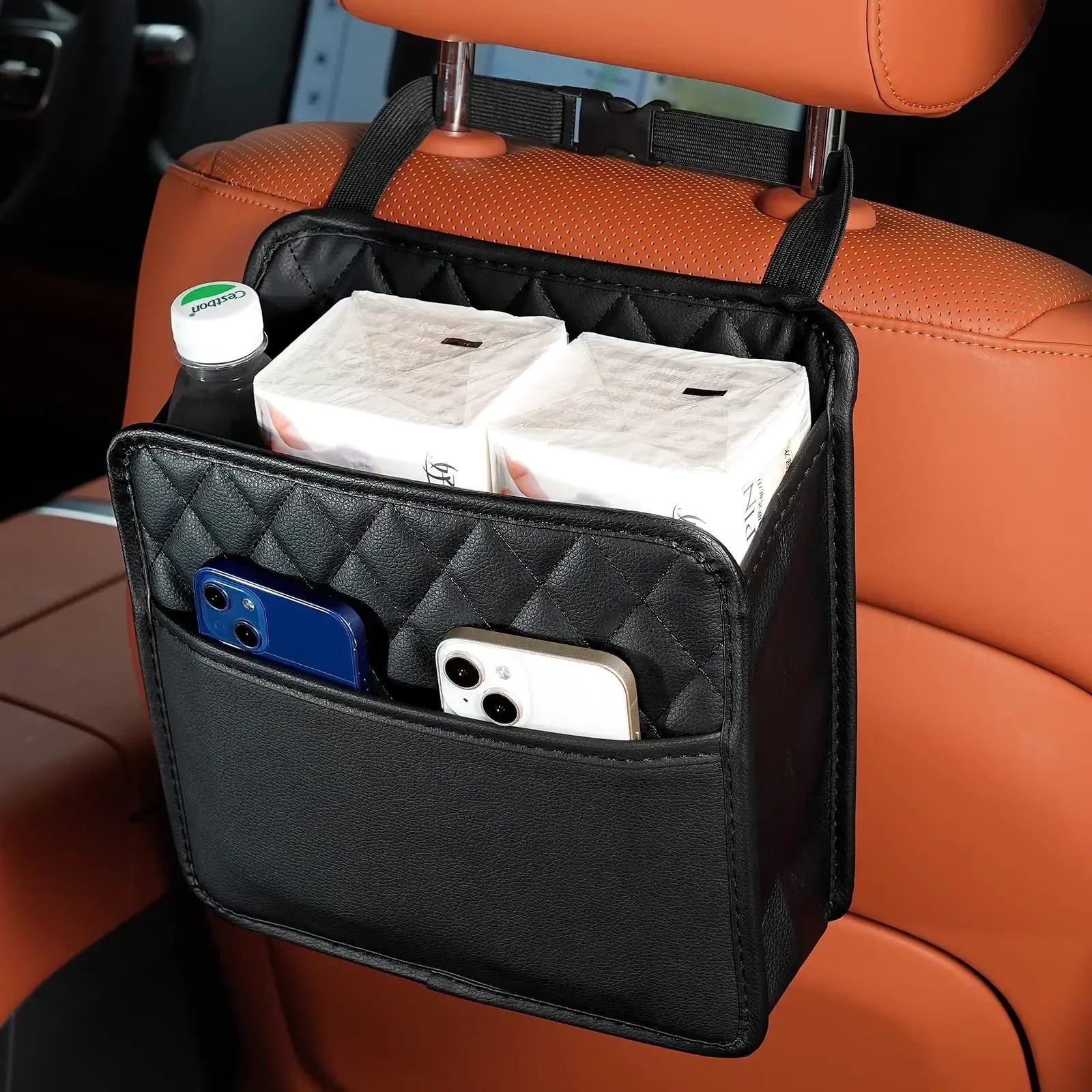 Car Seat Back Storage Organizer - Leather Style