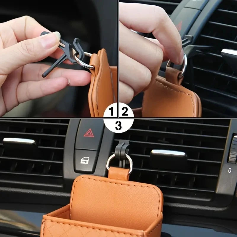 Car Air Vent Phone Holder with Storage