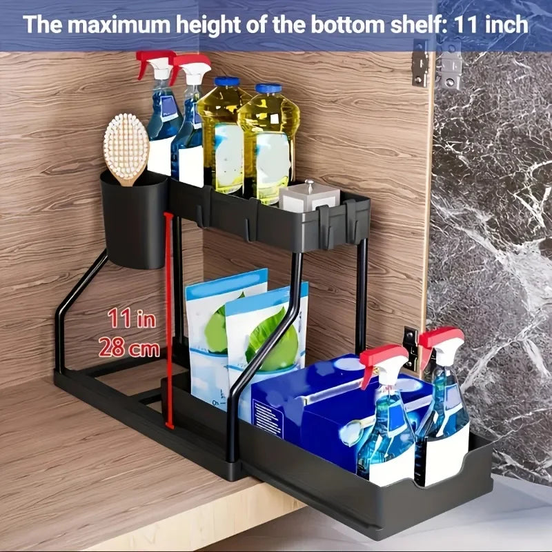 2-Tier Sliding Under Sink Organizer