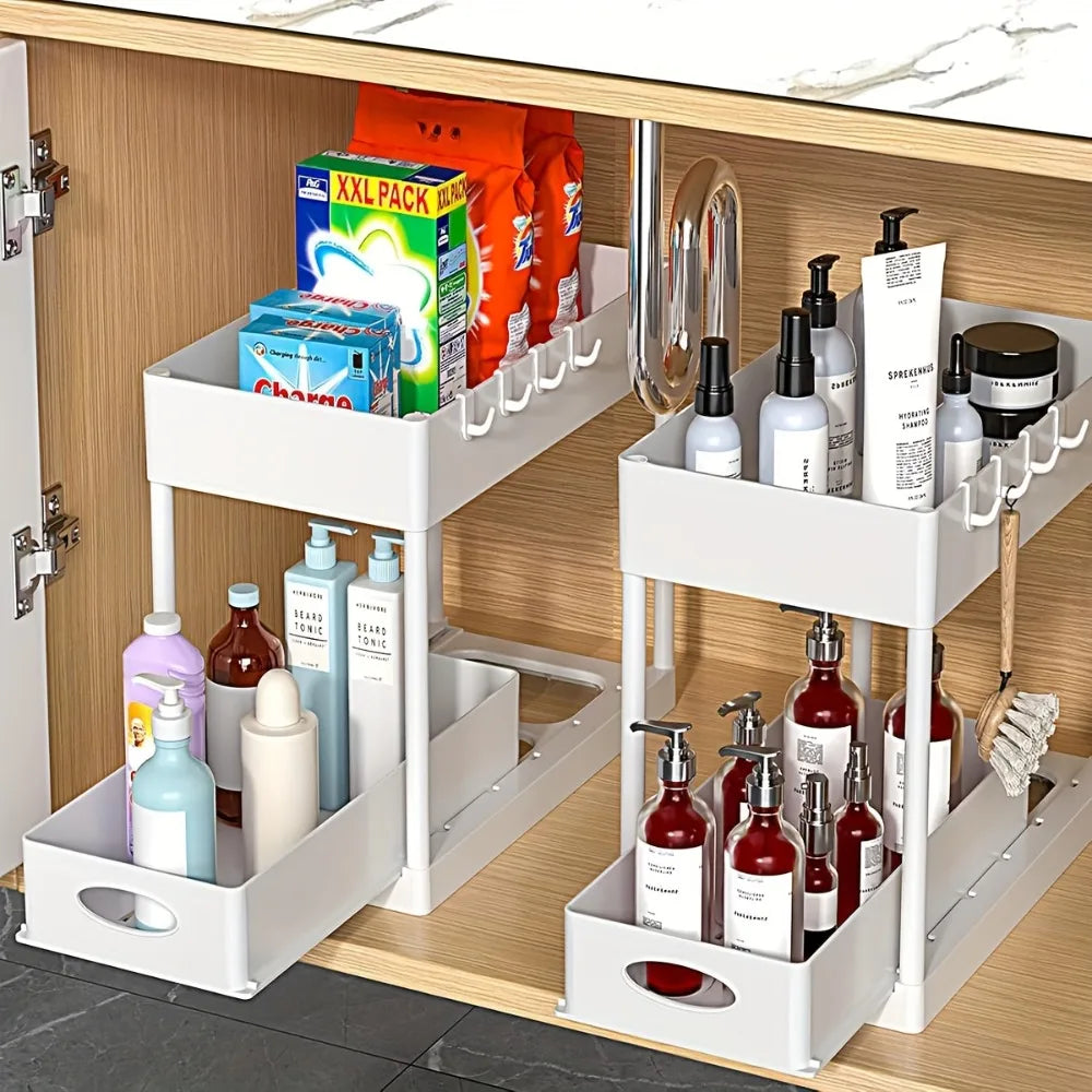 2-Tier Sliding Under Sink Organizer